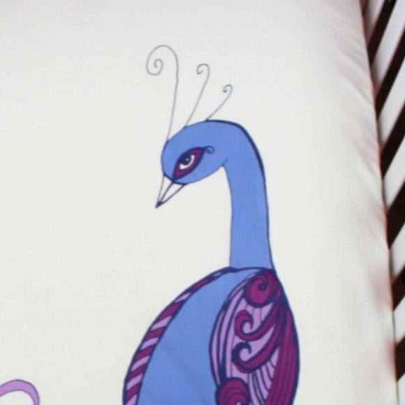ORGANIC COTTONPEACOCK CRIB SHEET - Picture 2 of 5